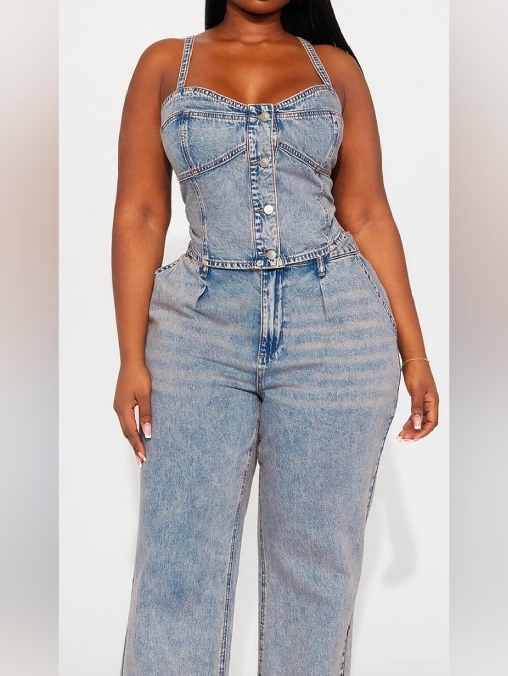 Light Blue Womens 2 Piece Jean Set